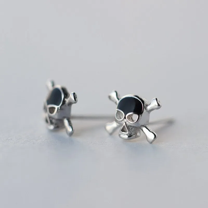 Punk Skull Minimalist Stud Earrings