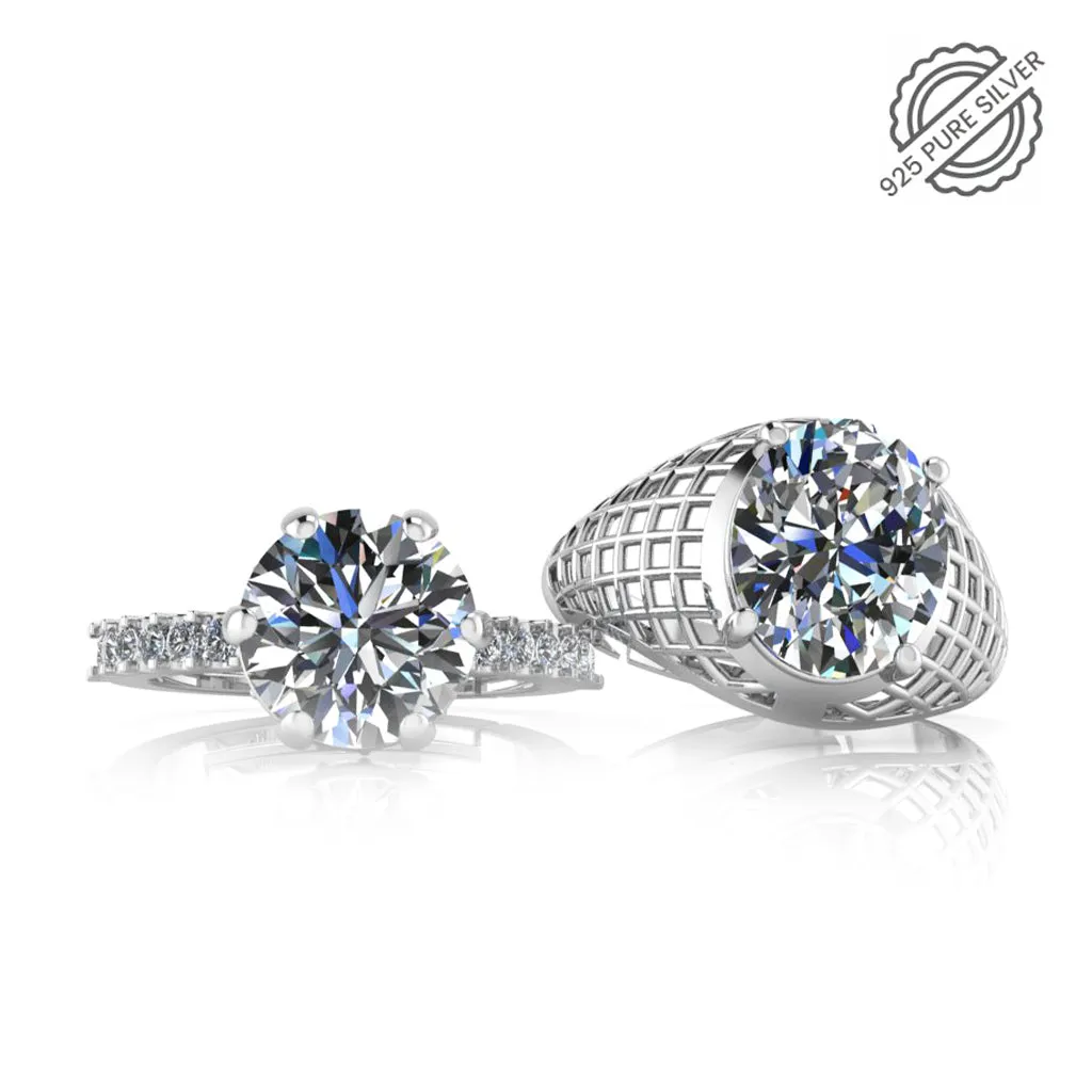 Pure 925 Silver Glamira Jonasia Miss Carat Ring for Couple's