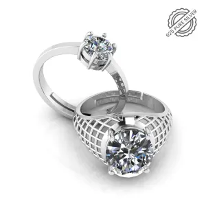Pure 925 Silver Glamira Jonasia Solitaire Special Couple's Ring