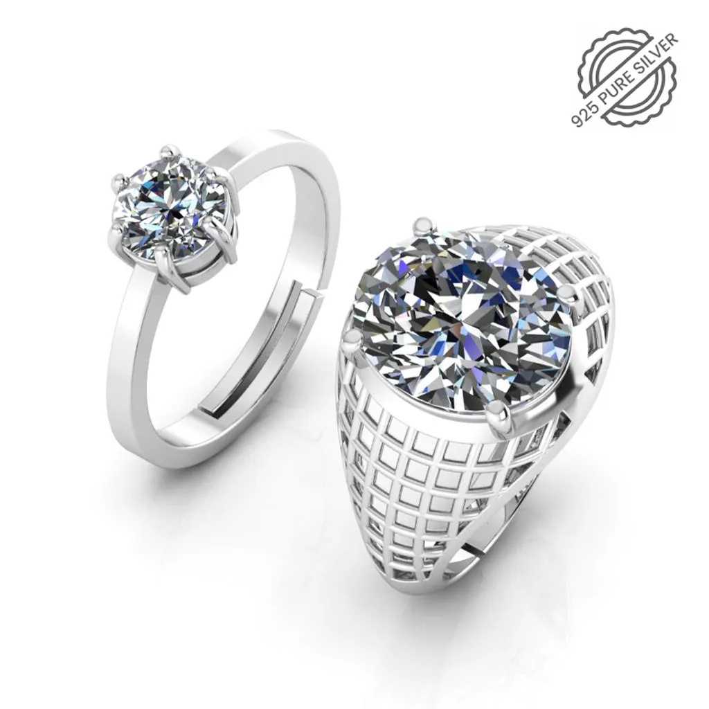 Pure 925 Silver Glamira Jonasia Solitaire Special Couple's Ring