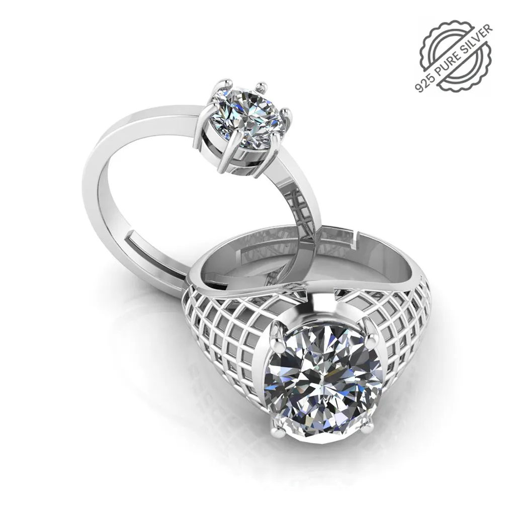 Pure 925 Silver Glamira Jonasia Solitaire Special Couple's Ring