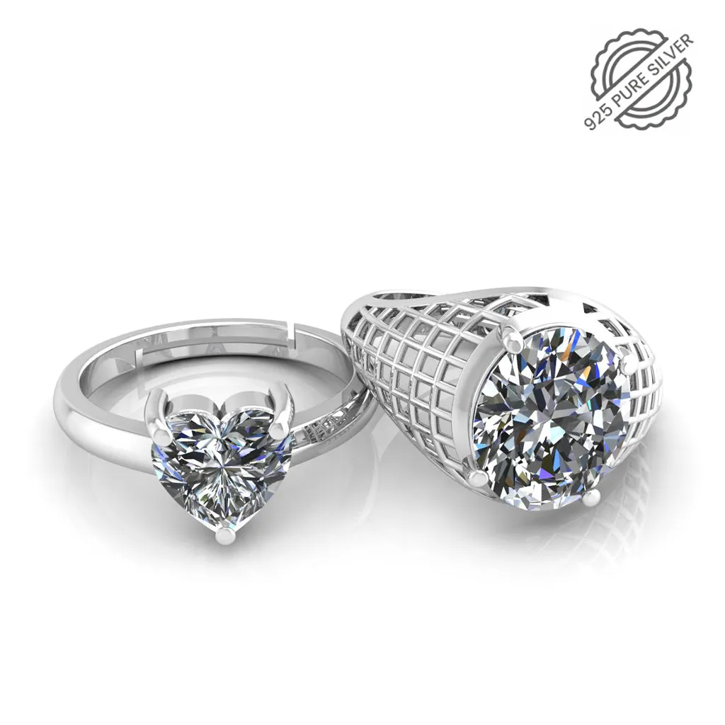 Pure 925 Silver Heart Glamira Jonasia Couple's Ring