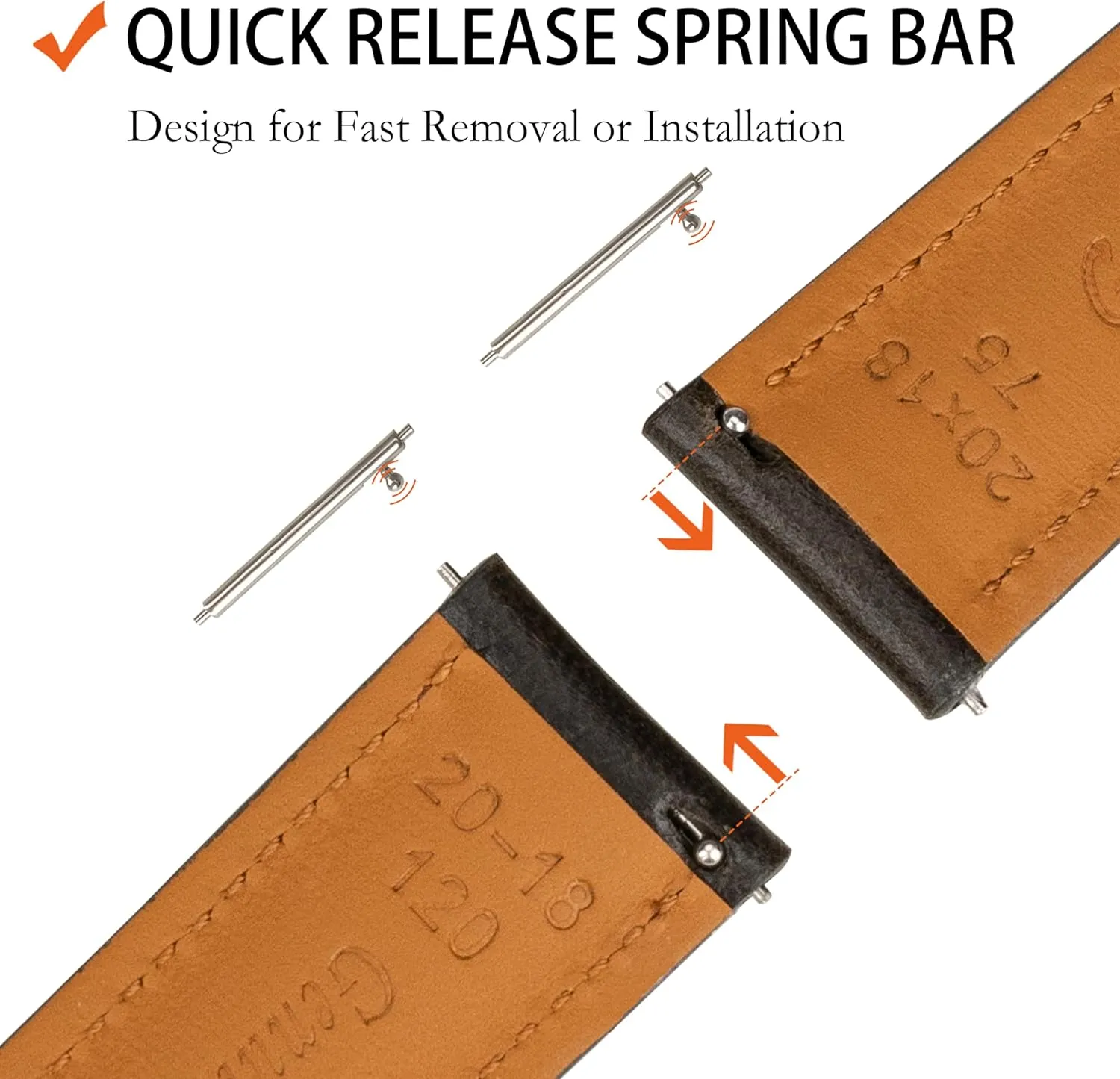 Quick Release Leather Watch Bands 14mm 16mm 18mm 19mm 20mm 21mm 22mm 24mm,Vintage Oil Wax-Tanned Leather Watch Straps Men's Watch Band Replacement Watch Strap for Men Women