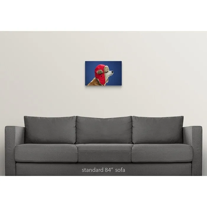 "Dog wearing his winter hat" Canvas Wall Art