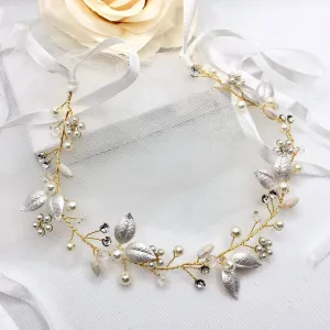 "Gladys" - Romantic Floral Bridal Headband / Hair Vine