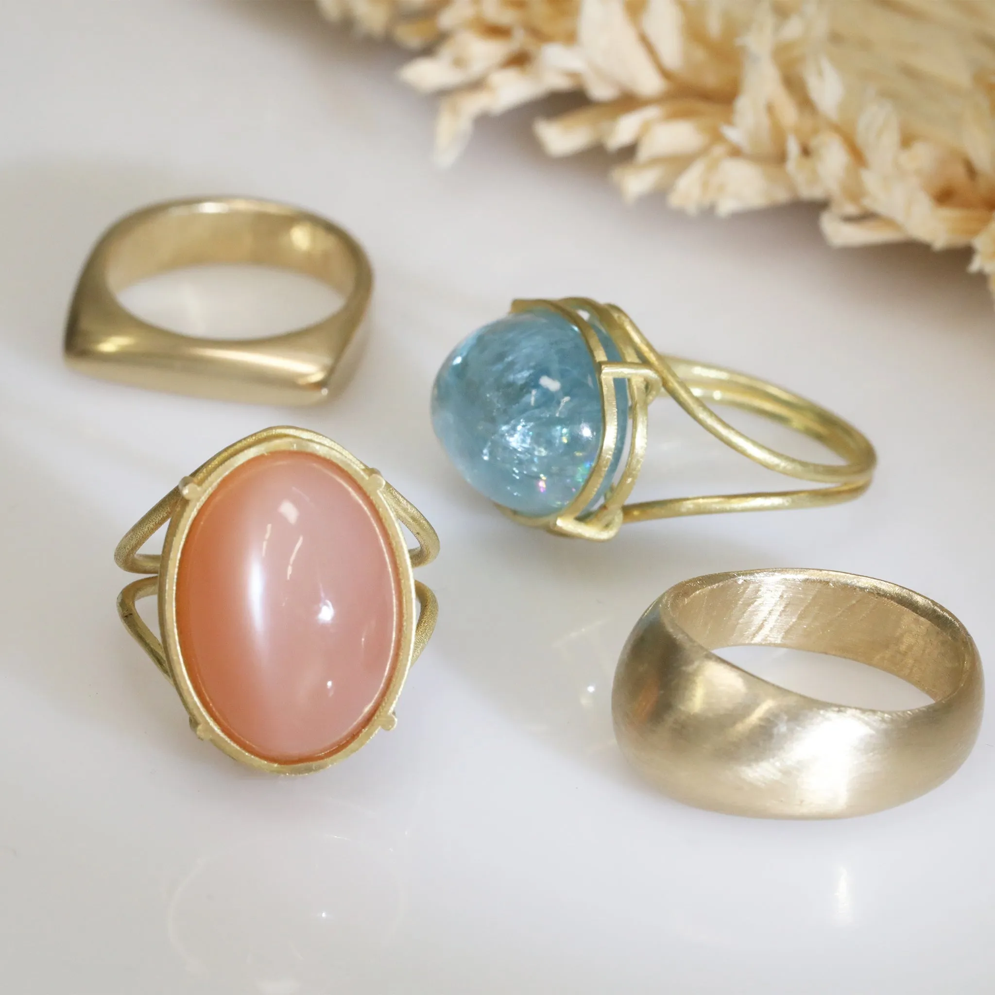 "The Jen" 14 Karat Yellow Gold Hand Carved Ring