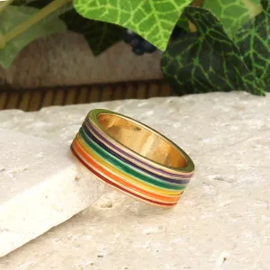 Rainbow Enamel Gold Ring | Assorted