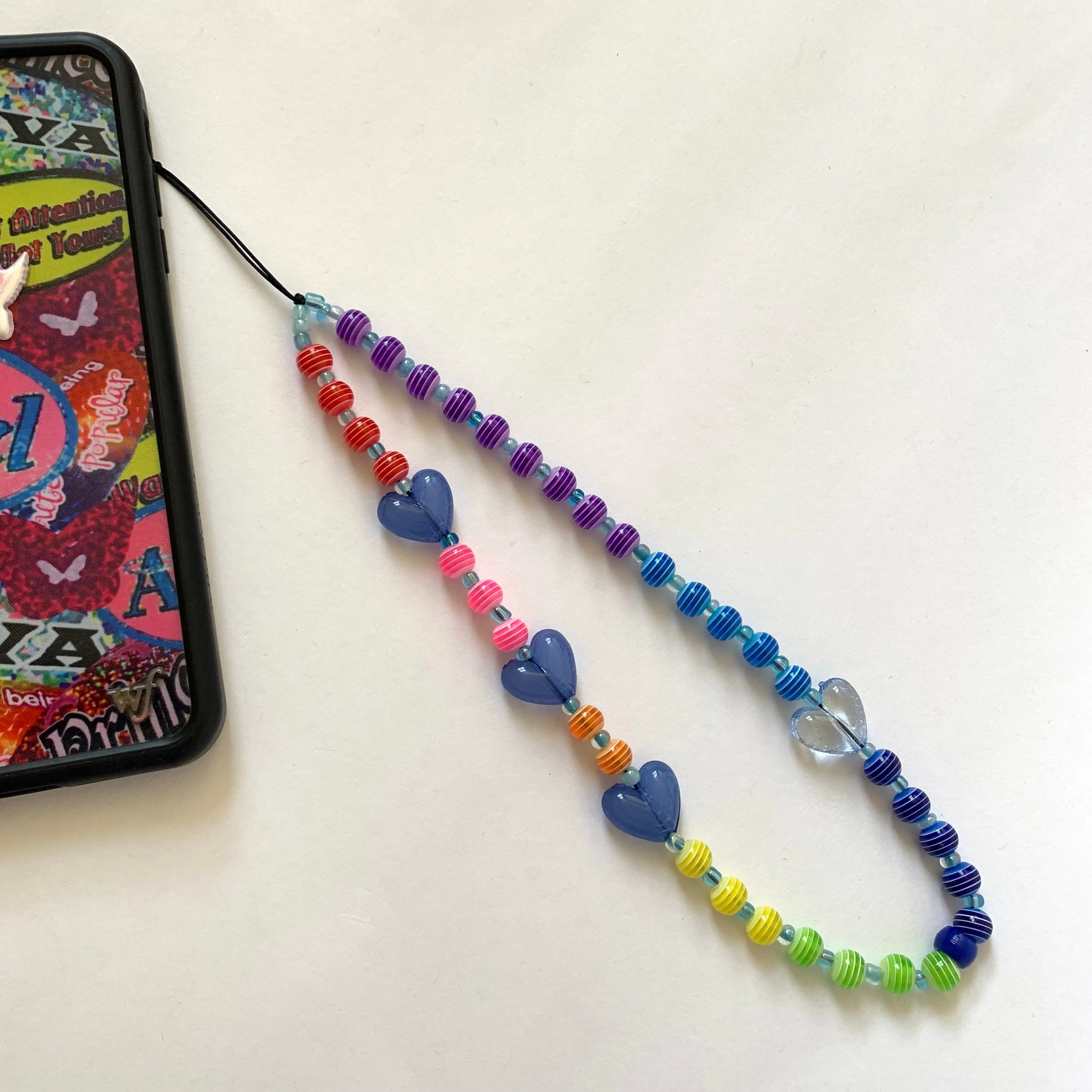 Rainbow Striped Phone Charm