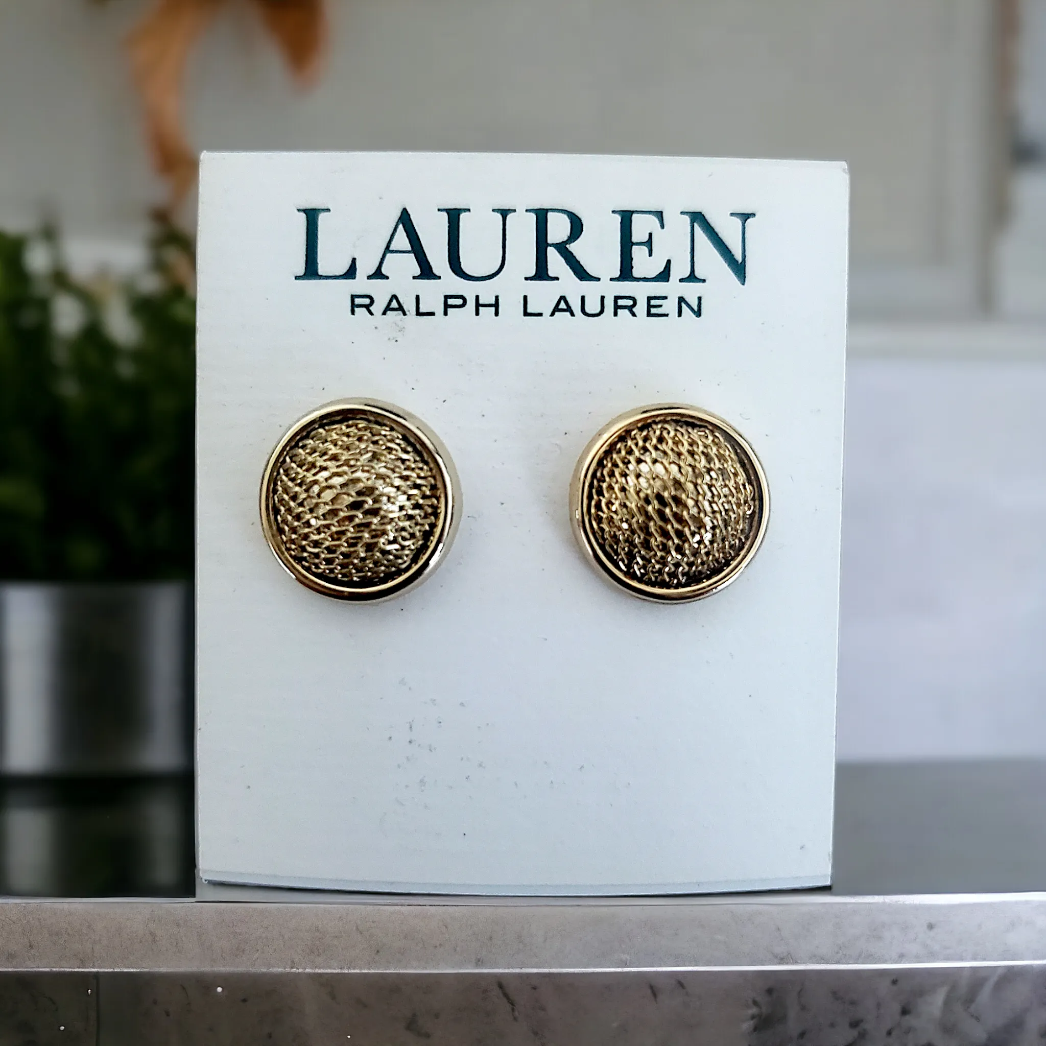 RALPH LAUREN Mesh Stud Earrings