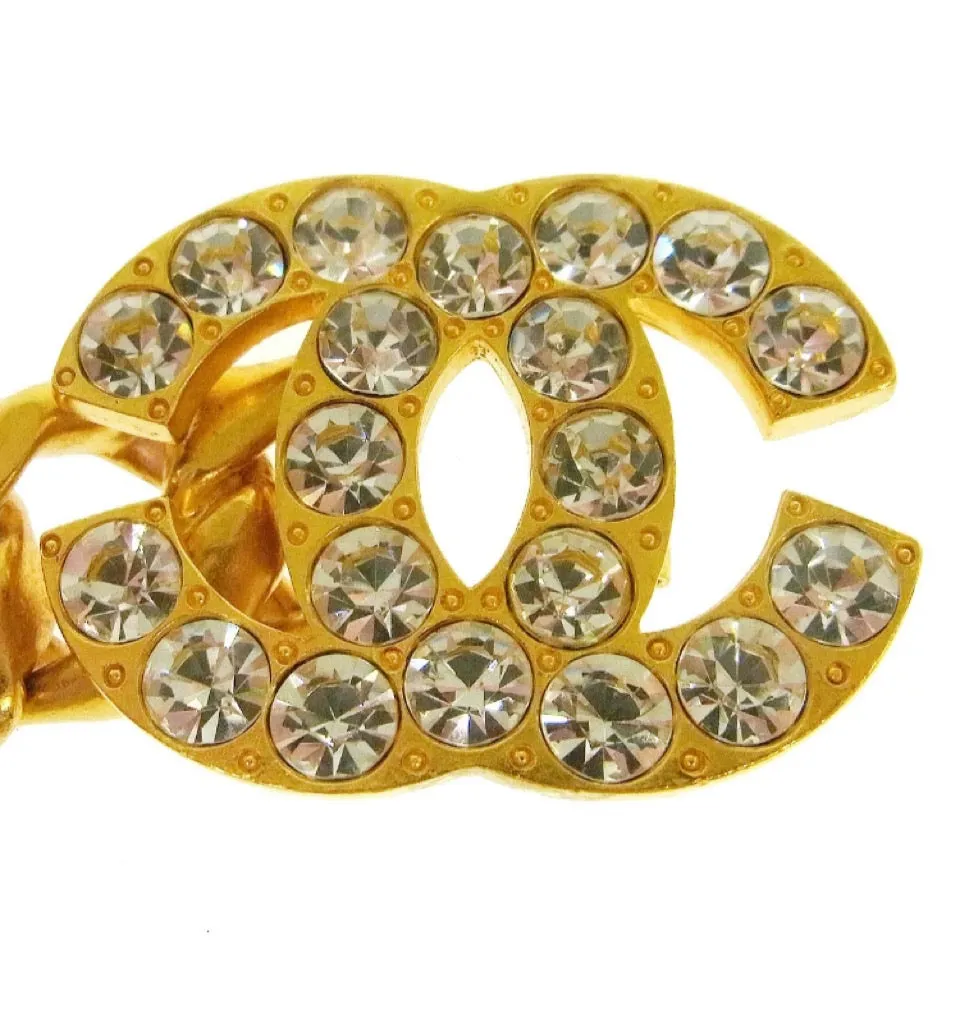 RARE Collectable 95P 1995 Spring Chanel vintage belt gold chain crystal CC