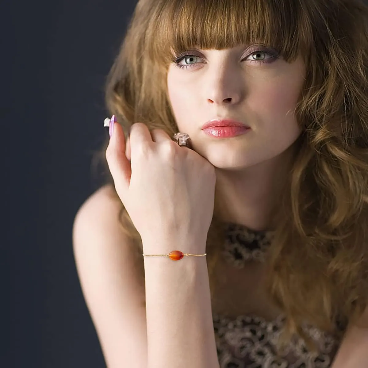 Raw Carnelian Bracelet, Adjustable Bracelet, Crystal, Gold Adjustable Bracelet