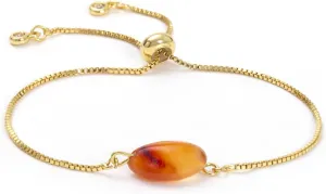 Raw Carnelian Bracelet, Adjustable Bracelet, Crystal, Gold Adjustable Bracelet