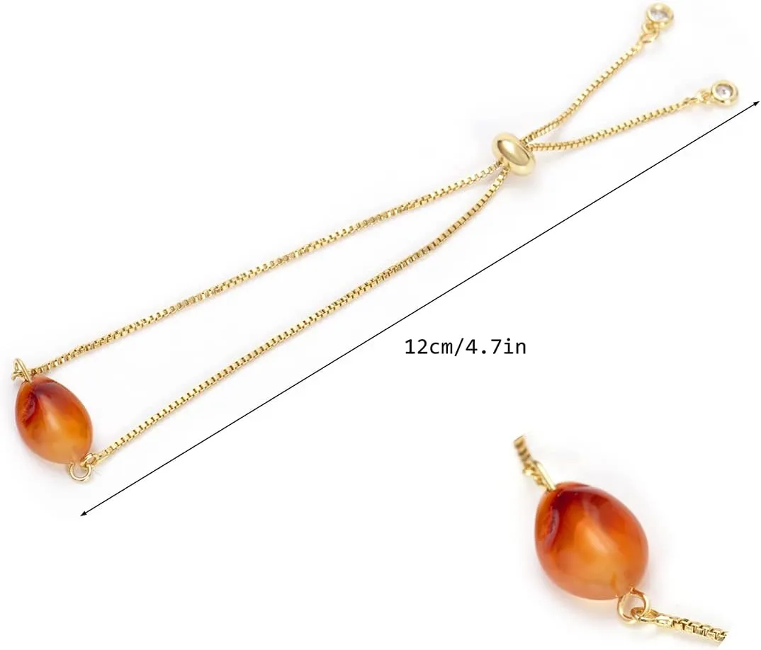 Raw Carnelian Bracelet, Adjustable Bracelet, Crystal, Gold Adjustable Bracelet