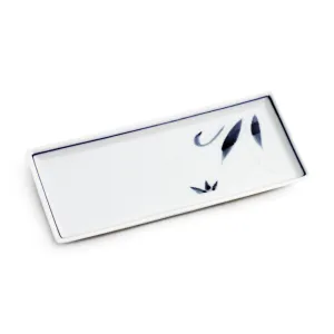 Rectangular Plate with Orchid 8.5" x 3.94"