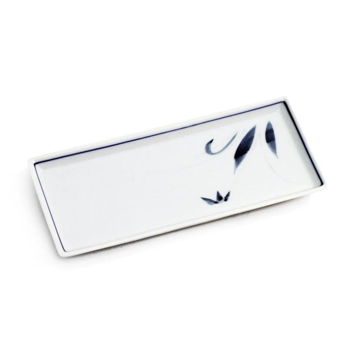 Rectangular Plate with Orchid 8.5" x 3.94"