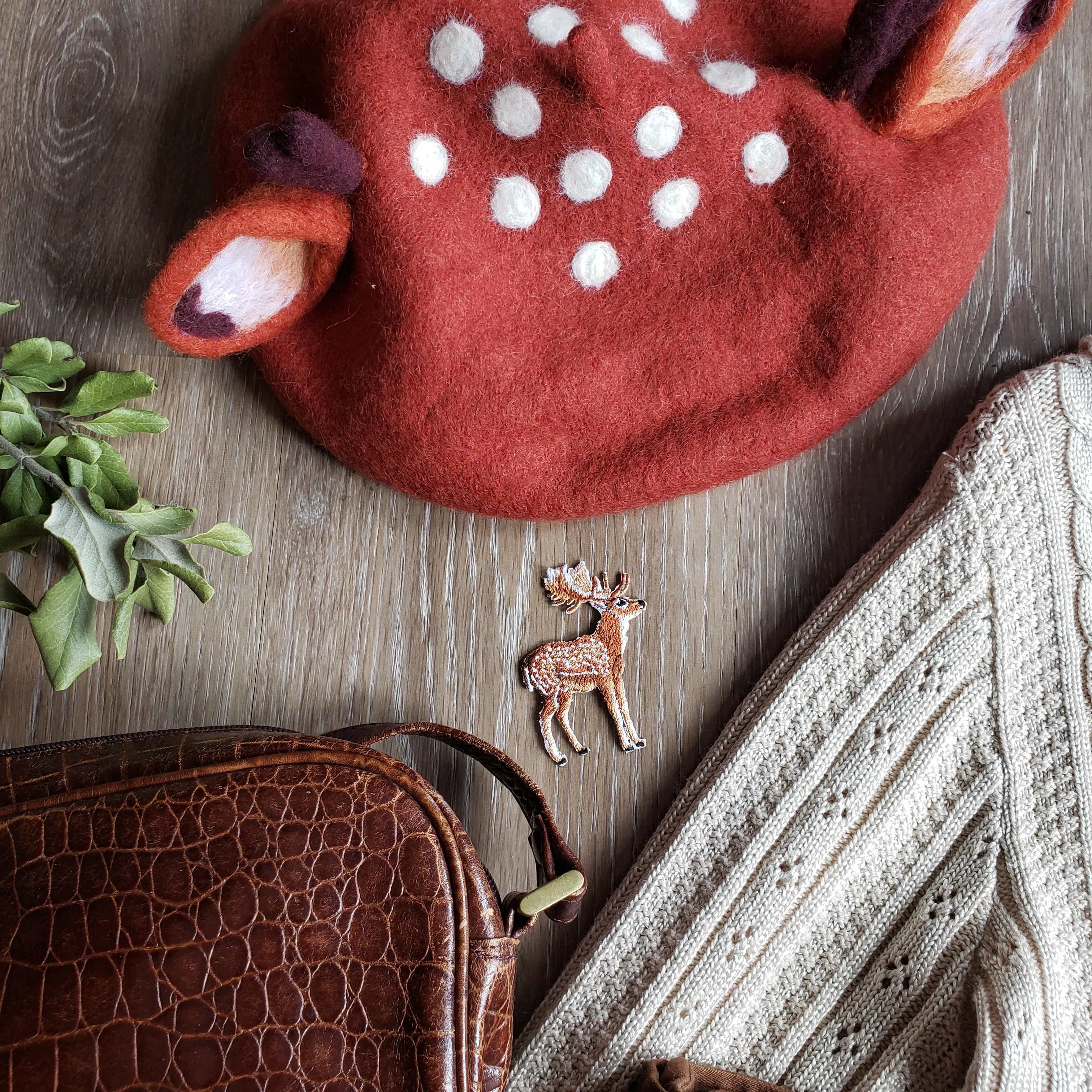 Red Speckled Deer Beret