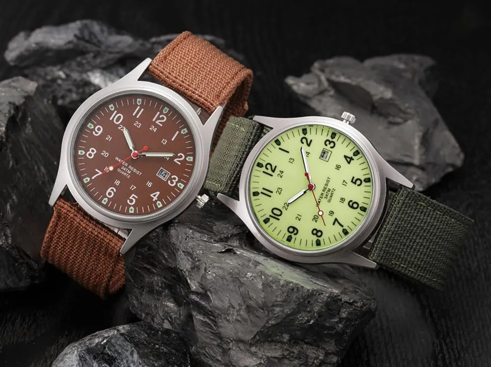 Reginald Mens Watches Unisex Military Watches Sport Nylon Strap Stylish Luminous Fashion Watches Analog Quartz Watches for Men Army Wristwatch