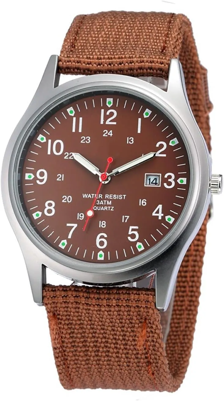 Reginald Mens Watches Unisex Military Watches Sport Nylon Strap Stylish Luminous Fashion Watches Analog Quartz Watches for Men Army Wristwatch