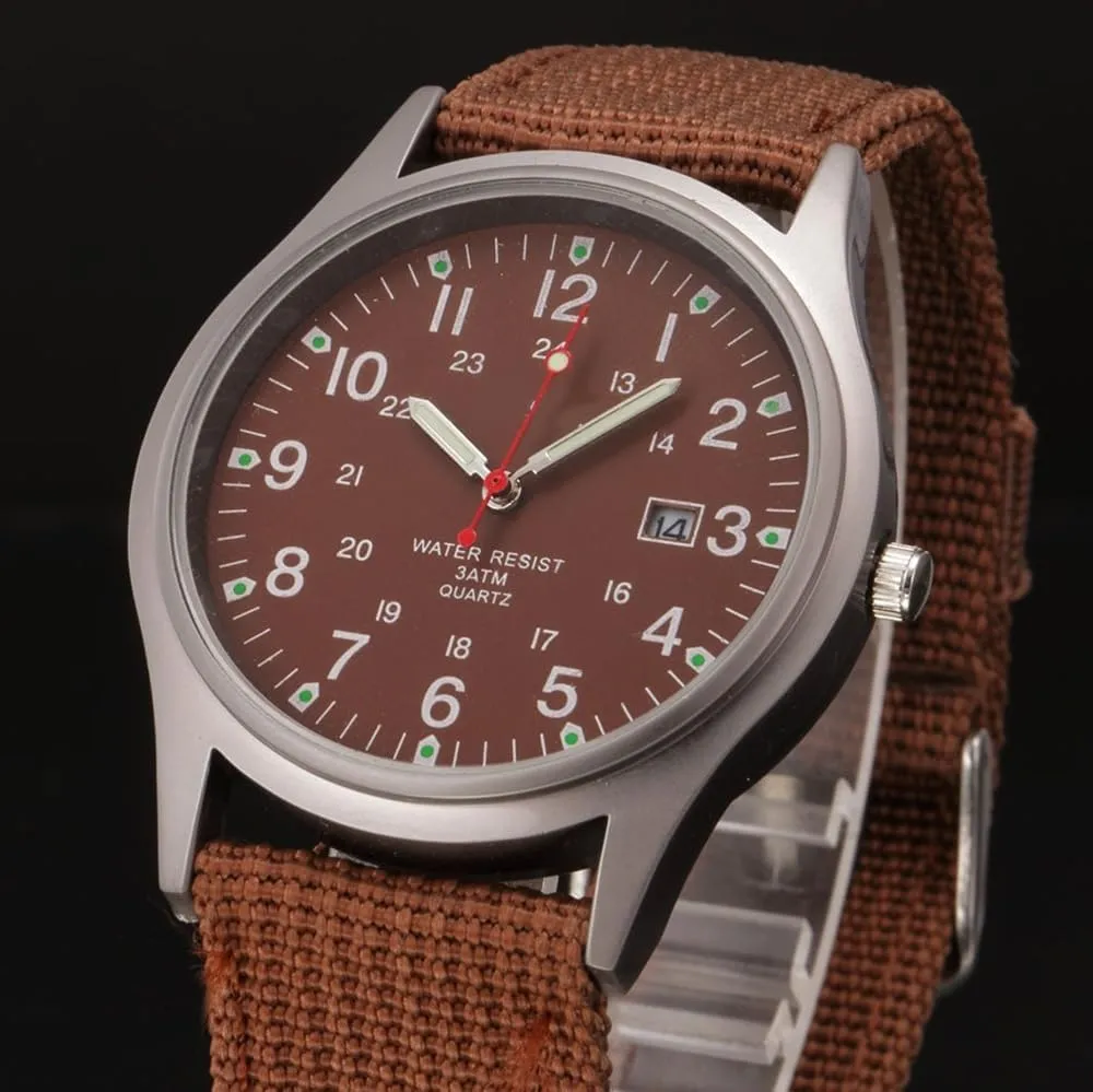 Reginald Mens Watches Unisex Military Watches Sport Nylon Strap Stylish Luminous Fashion Watches Analog Quartz Watches for Men Army Wristwatch