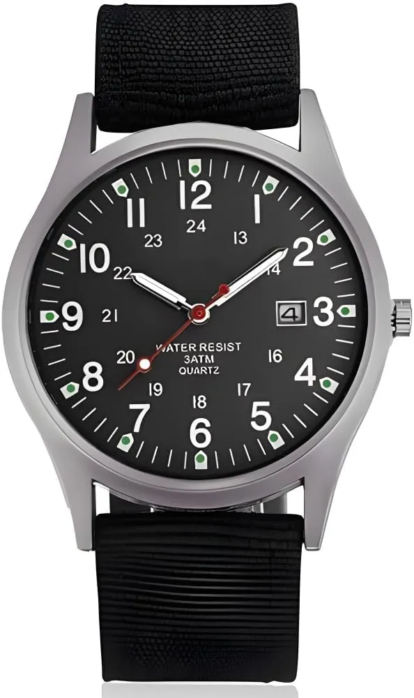 Reginald Mens Watches Unisex Military Watches Sport Nylon Strap Stylish Luminous Fashion Watches Analog Quartz Watches for Men Army Wristwatch