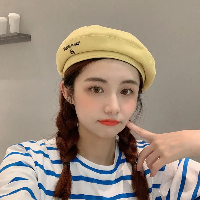 Retro beret solid color wild cute ins wind Japanese military hat