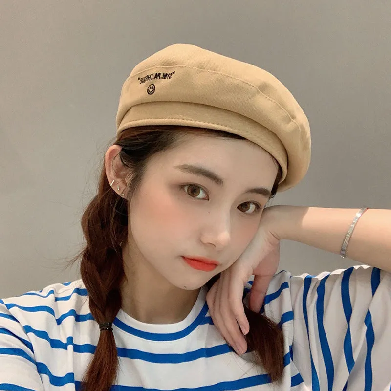 Retro beret solid color wild cute ins wind Japanese military hat