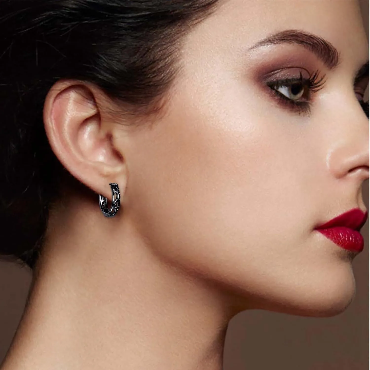 Retro Black And Gold Temperament Earrings For Women Earrings Earrings Svz194
