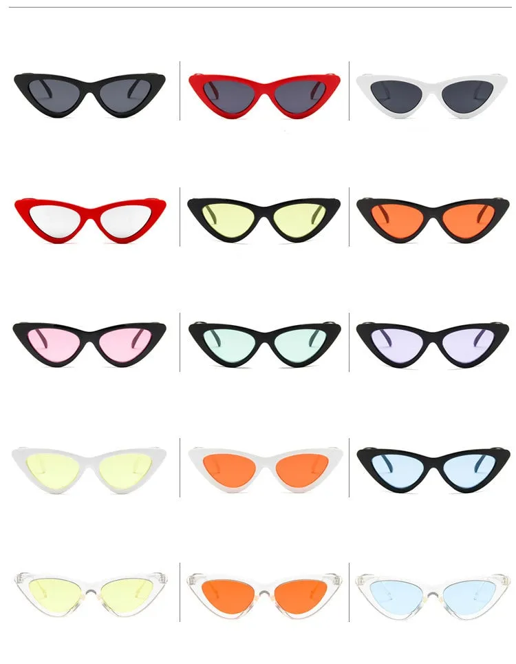 Retro Cat Eye Small Frame Triangle Sun glasses