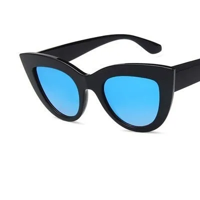 Retro Cute Thick Framed Designer Style Cat Eye Sunglasses