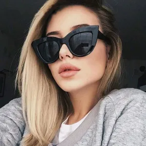 Retro Cute Thick Framed Designer Style Cat Eye Sunglasses
