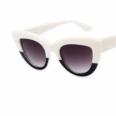 Retro Cute Thick Framed Designer Style Cat Eye Sunglasses
