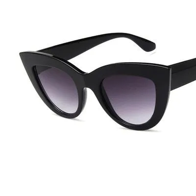 Retro Cute Thick Framed Designer Style Cat Eye Sunglasses