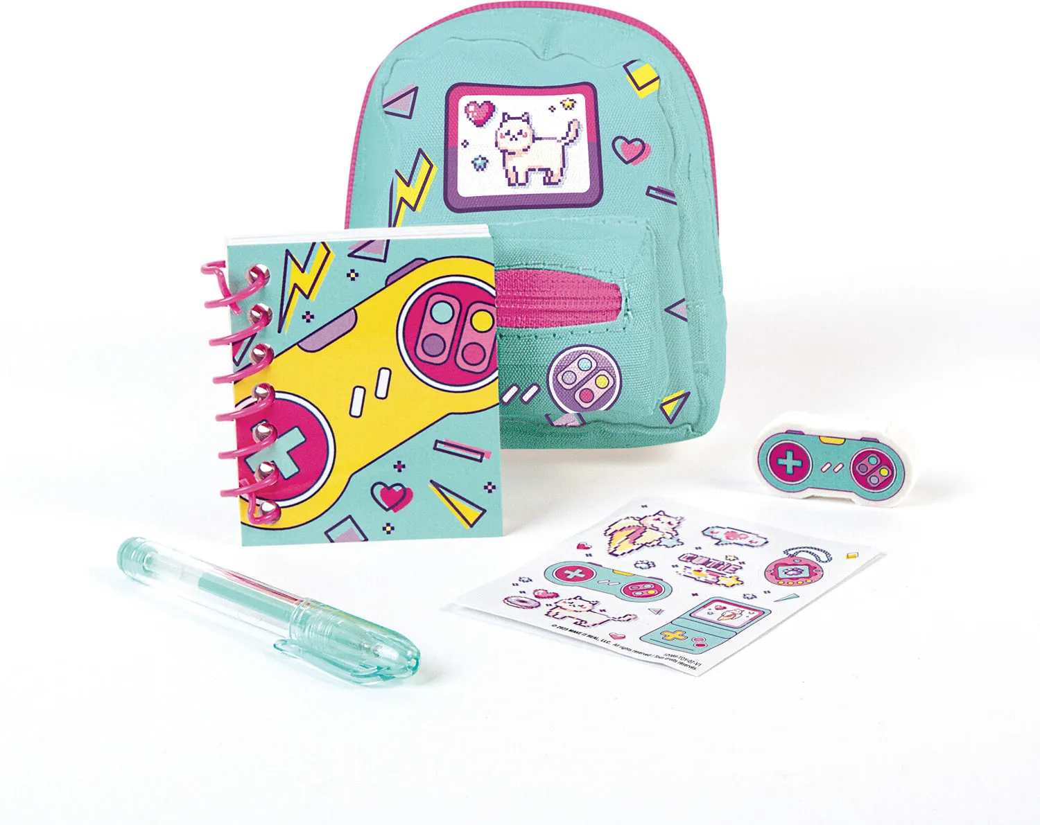 Retro Gamer Mini Backpack with Stationery Assortment