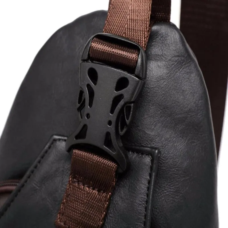 Retro Leather Sling Chest Bag