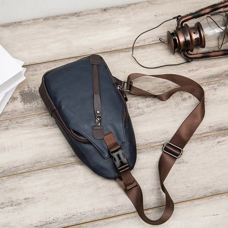 Retro Leather Sling Chest Bag