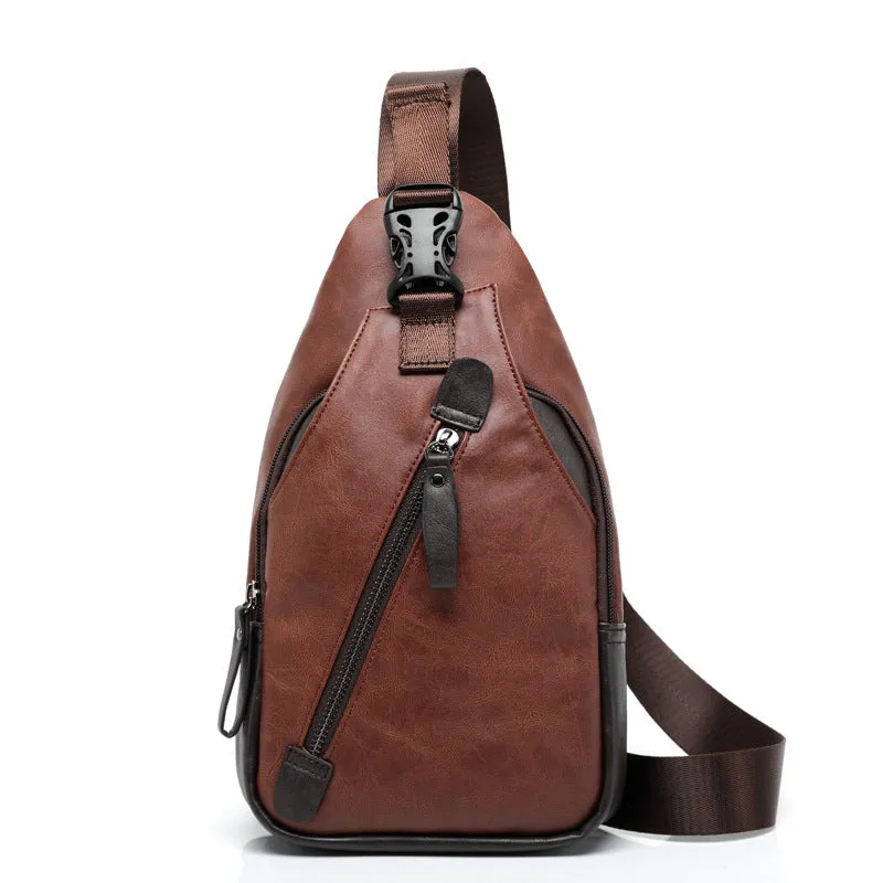 Retro Leather Sling Chest Bag
