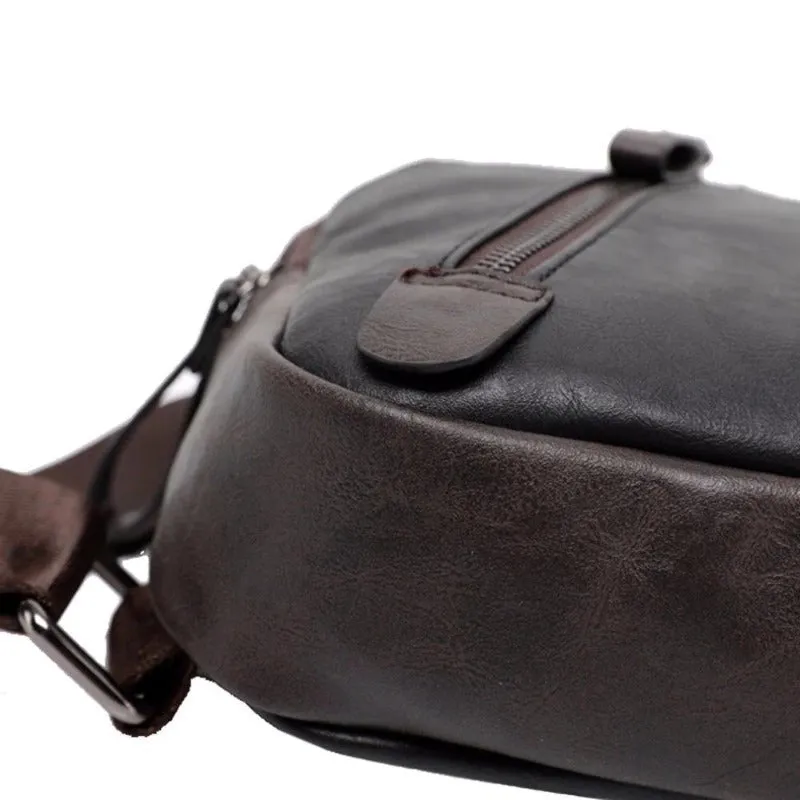 Retro Leather Sling Chest Bag