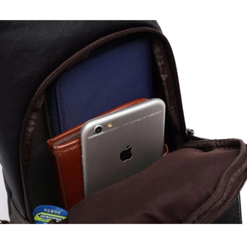 Retro Leather Sling Chest Bag