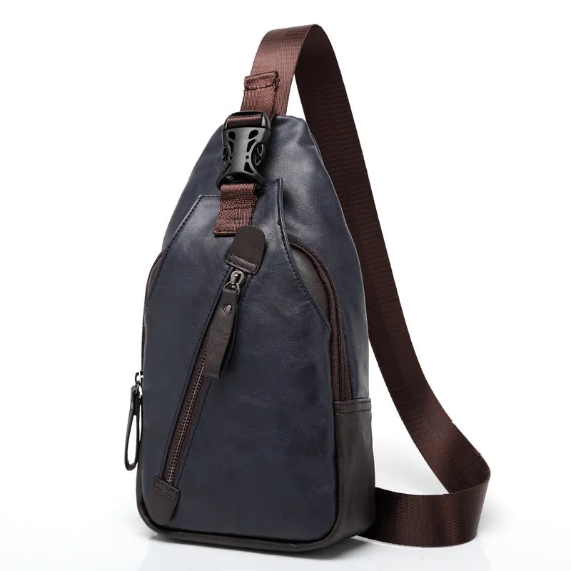 Retro Leather Sling Chest Bag