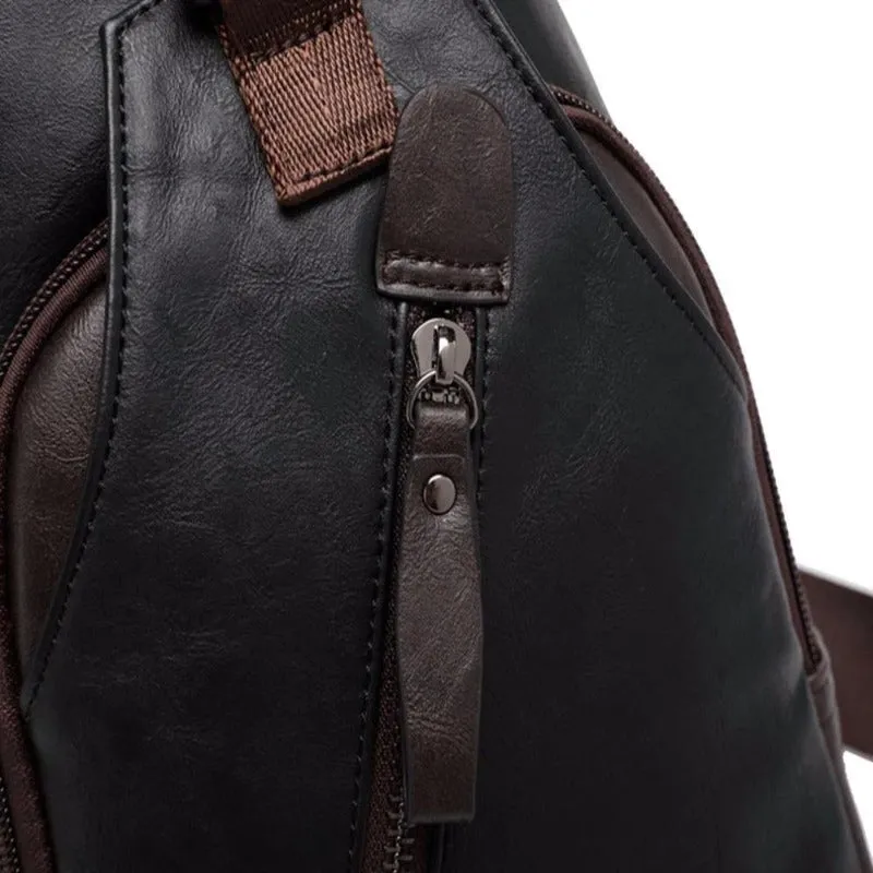 Retro Leather Sling Chest Bag