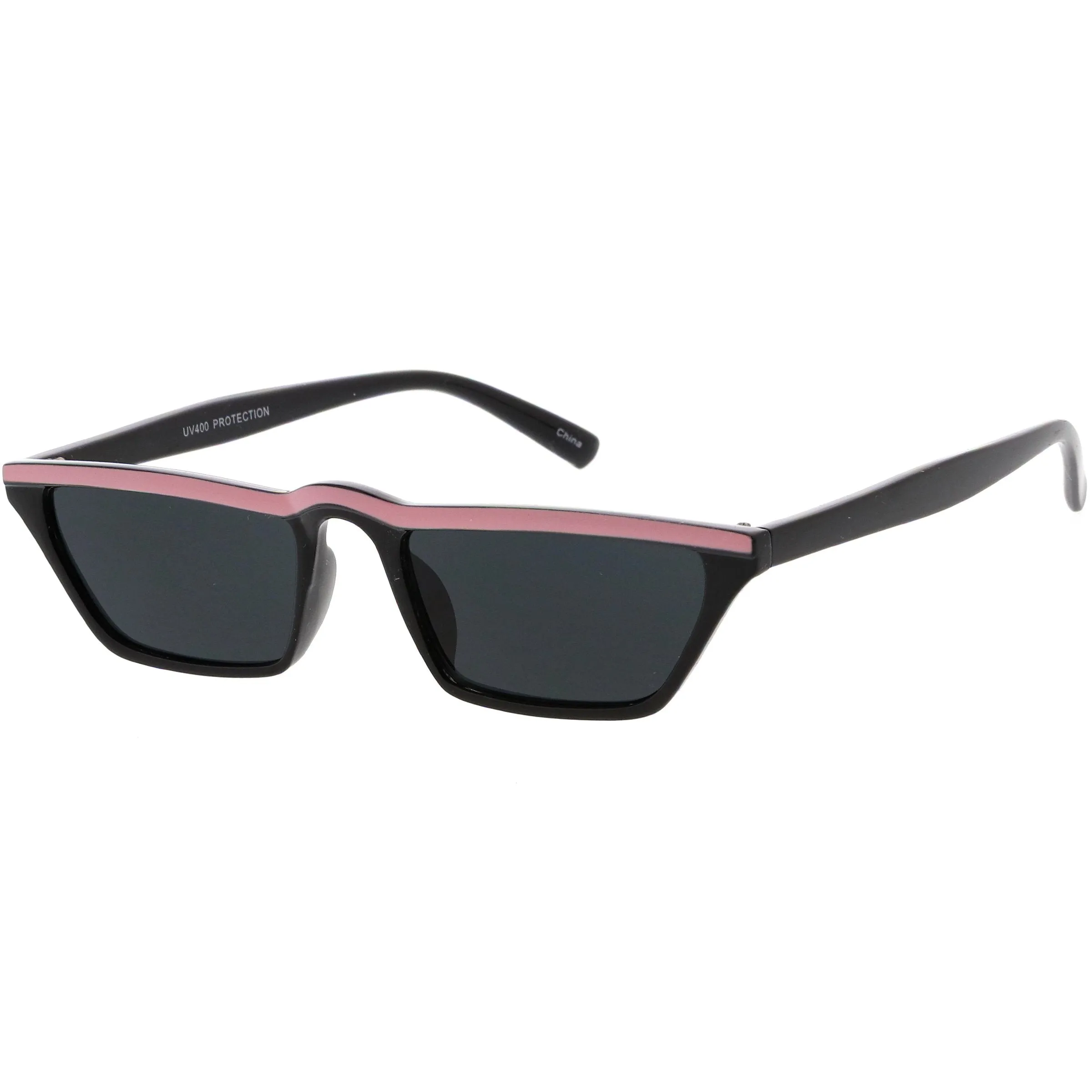 Retro Low Temple 1990's Flat Top Cat Eye Sunglasses C707