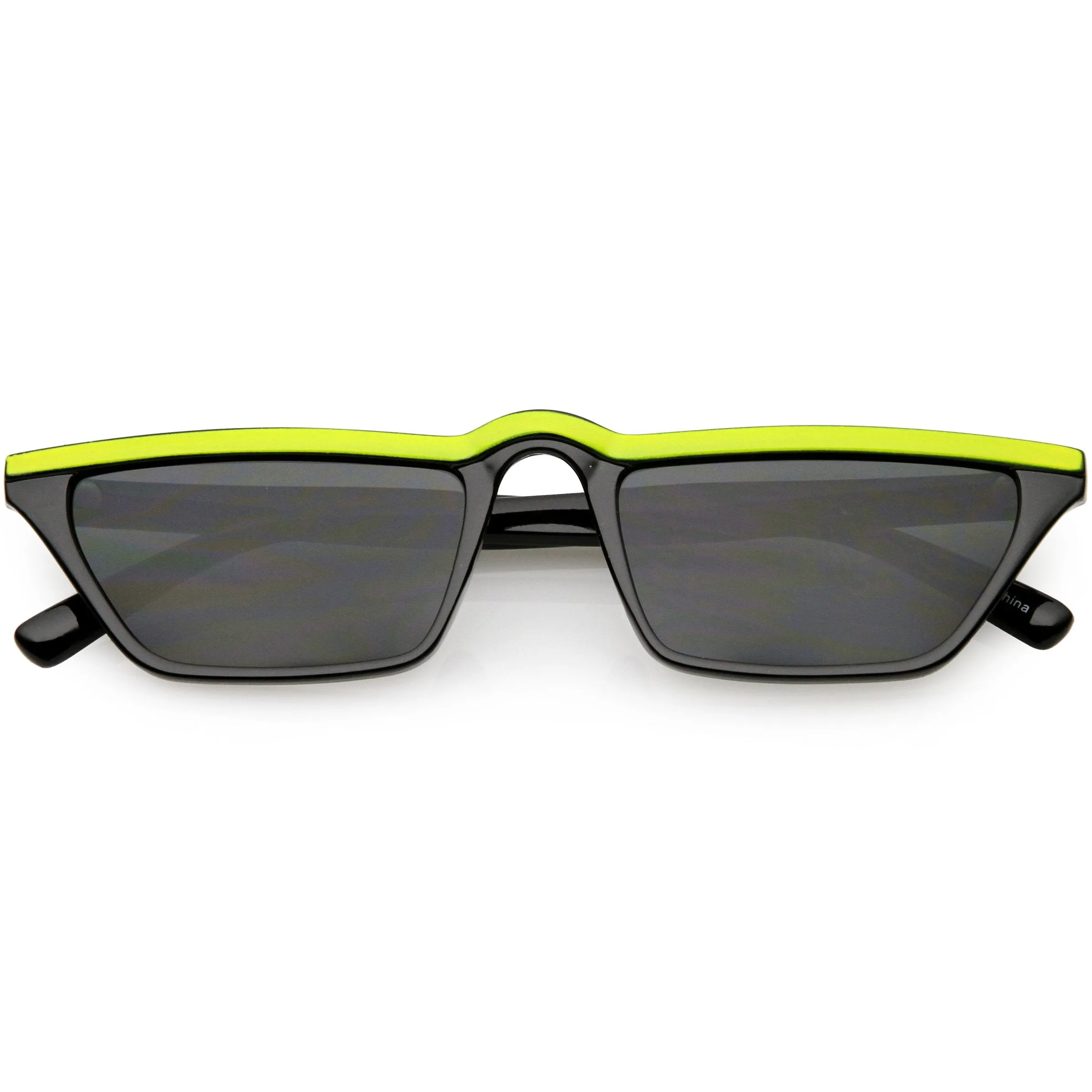 Retro Low Temple 1990's Flat Top Cat Eye Sunglasses C707