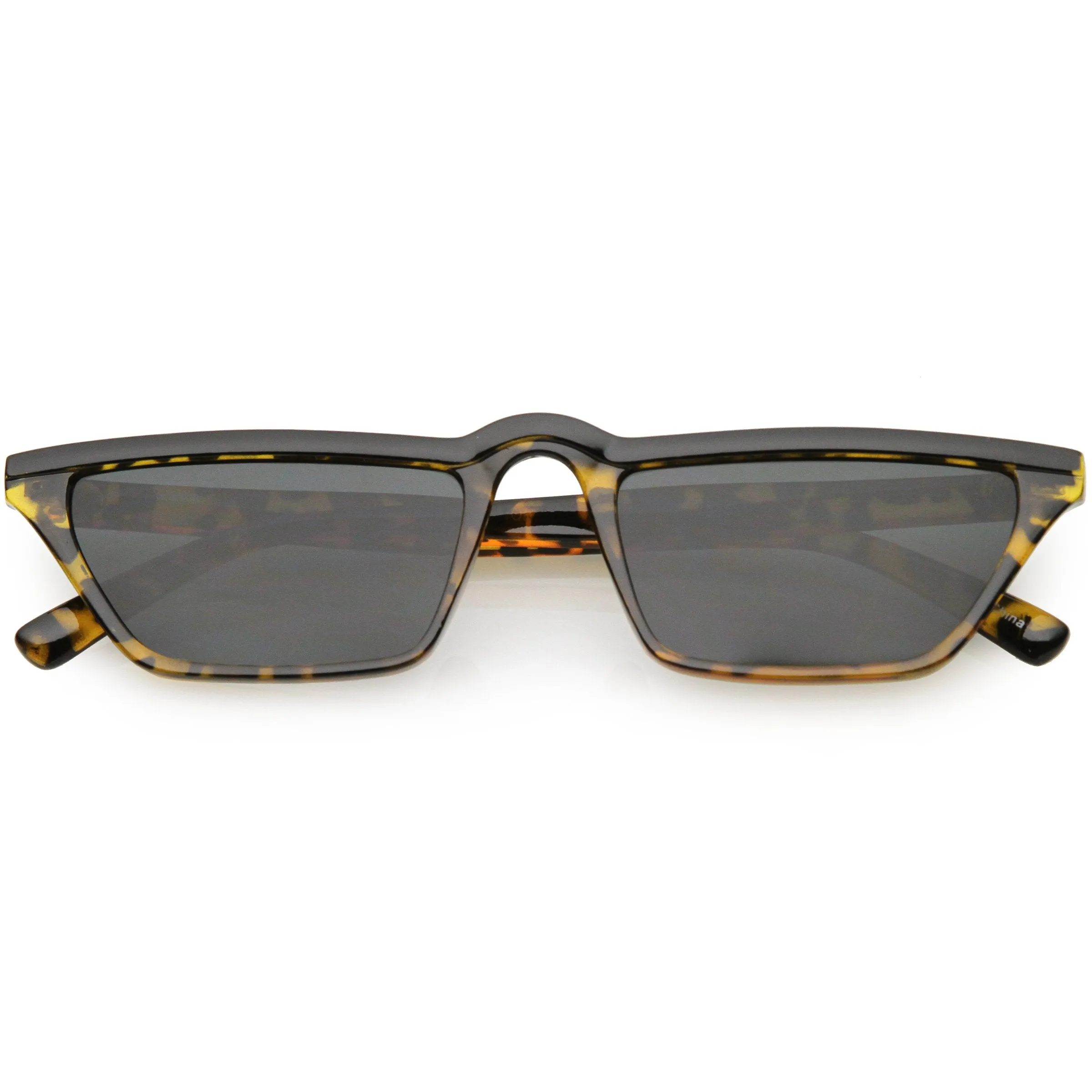 Retro Low Temple 1990's Flat Top Cat Eye Sunglasses C707