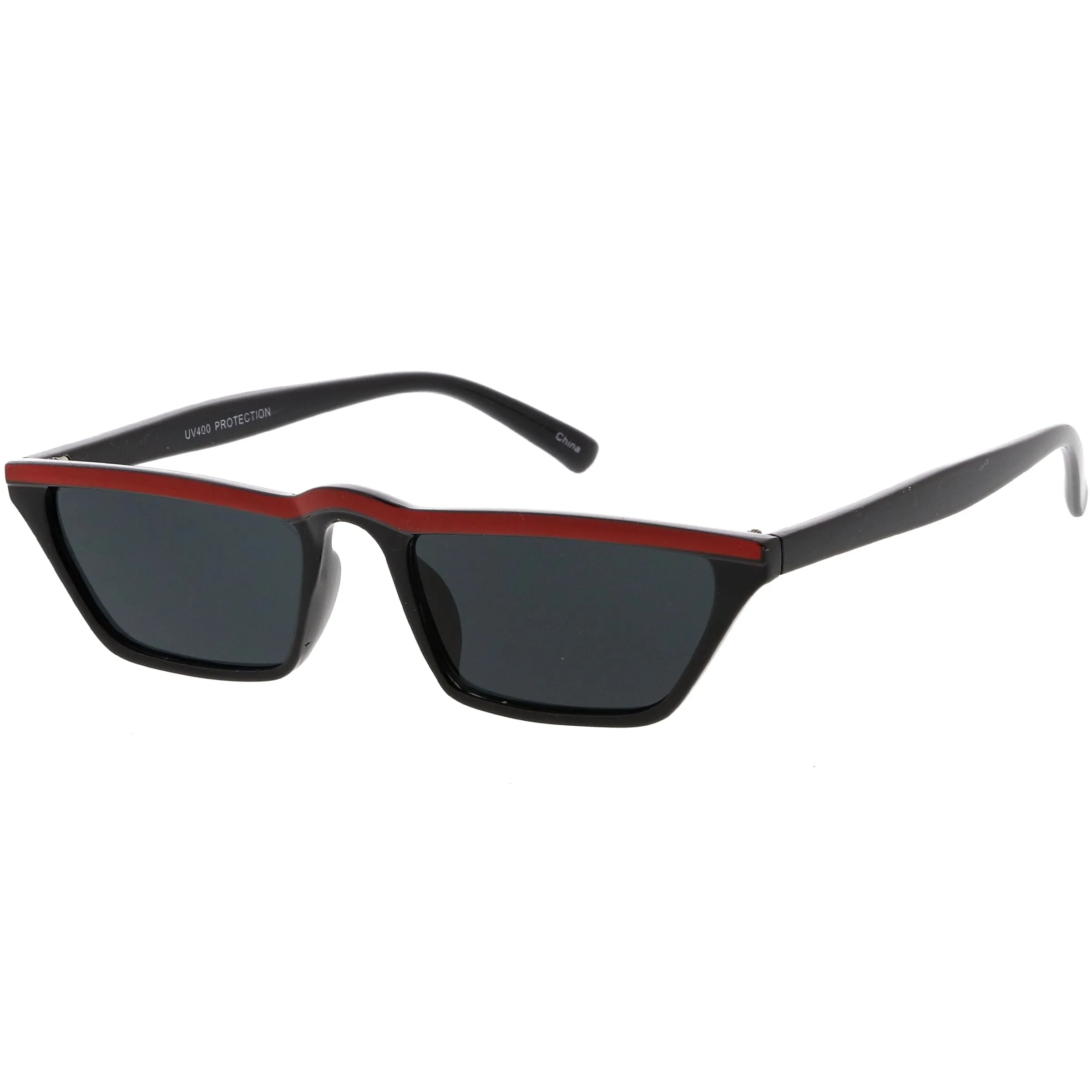Retro Low Temple 1990's Flat Top Cat Eye Sunglasses C707