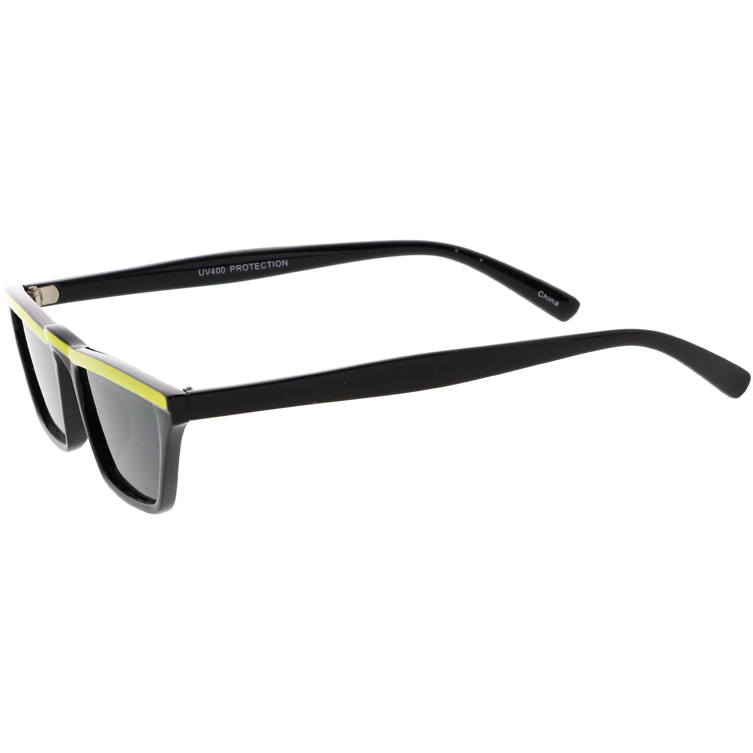 Retro Low Temple 1990's Flat Top Cat Eye Sunglasses C707