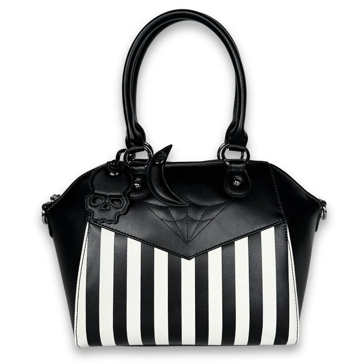 Retro Spiderweb Stripes Crossbody & Handbag with Bag Charms