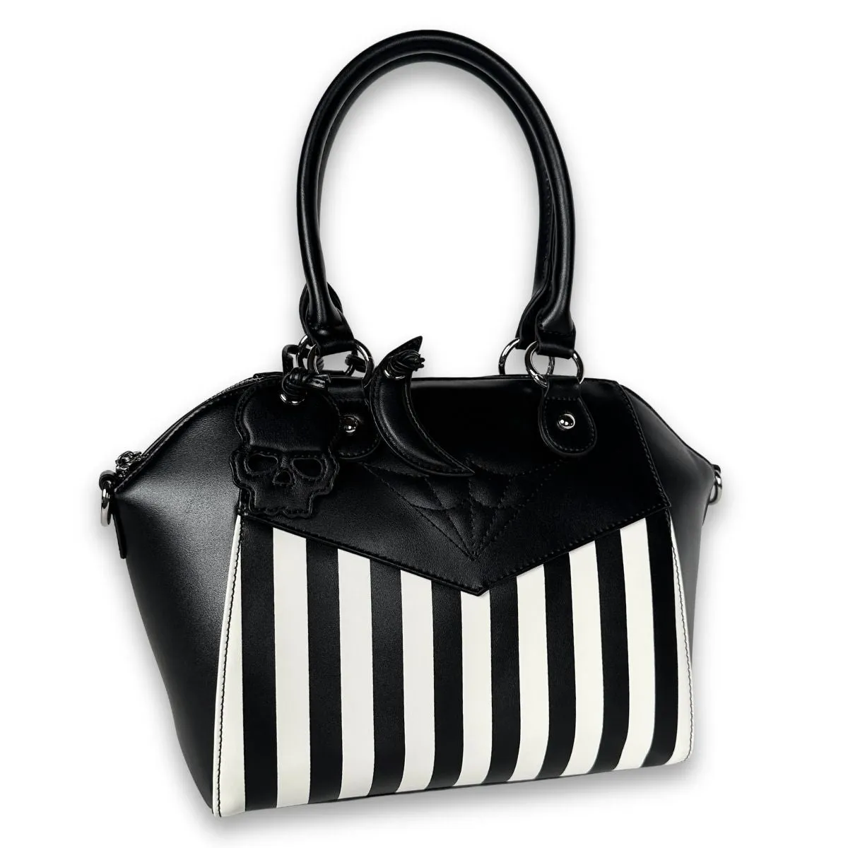 Retro Spiderweb Stripes Crossbody & Handbag with Bag Charms