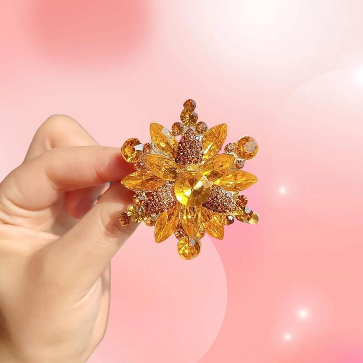 Rhinestone Flower Brooch Pin for Women Red Black Purple Flower Brooch Hat Christmas Brooch Jewelry