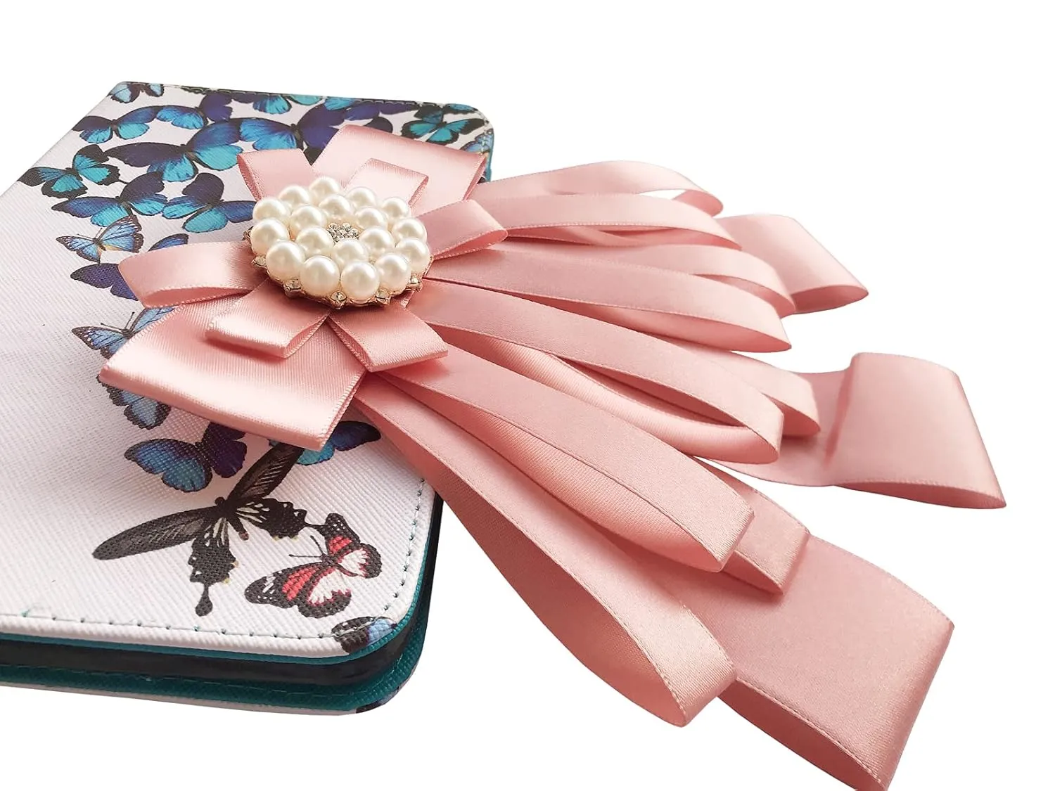 Rhinestone Pre-Tied Ribbon Brooch Bow Tie Pin Collar Bow for Women Girls