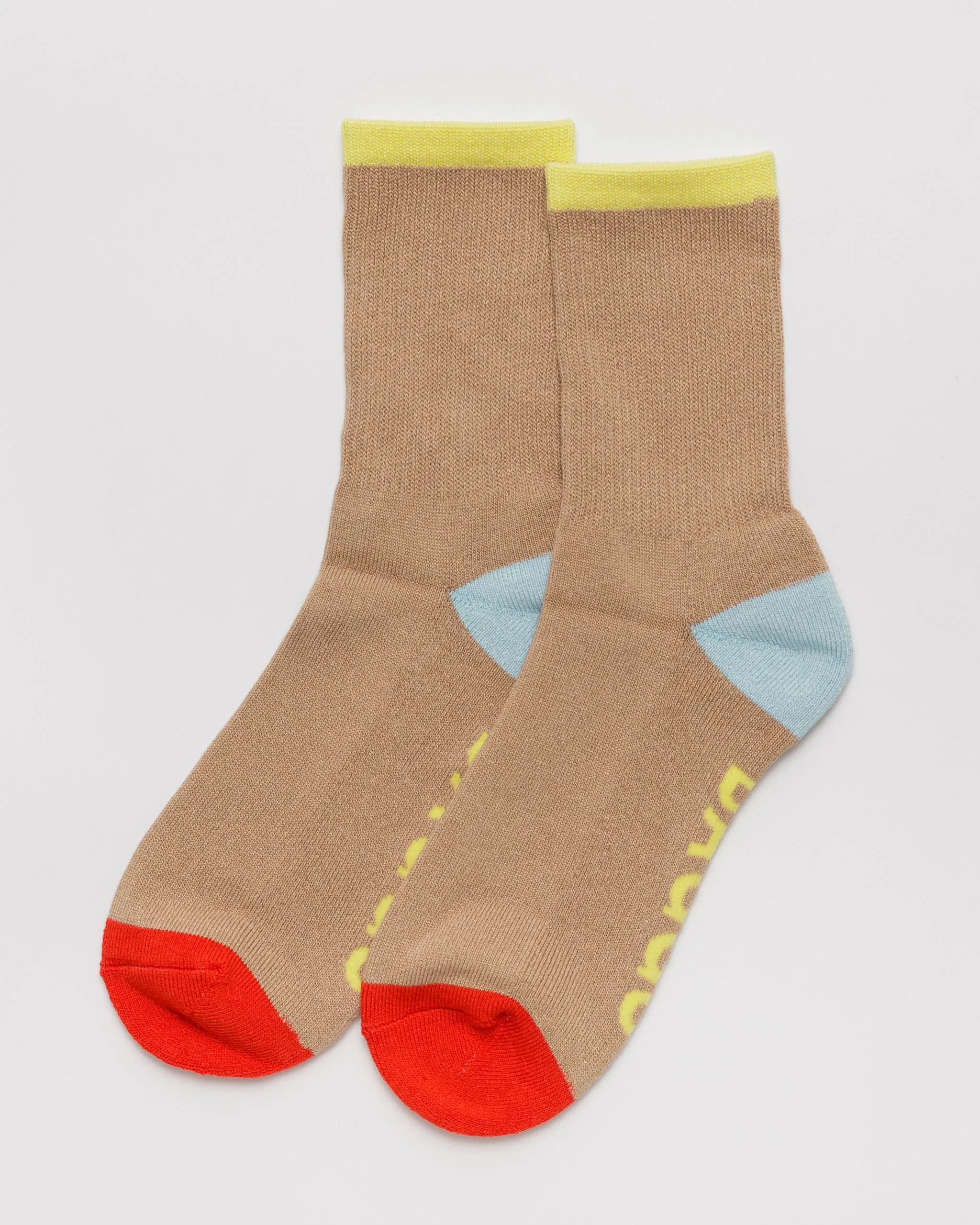 Ribbed Sock - Beige Mix